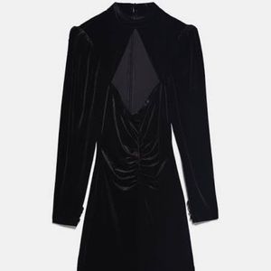 Zara velvet mini dress black large